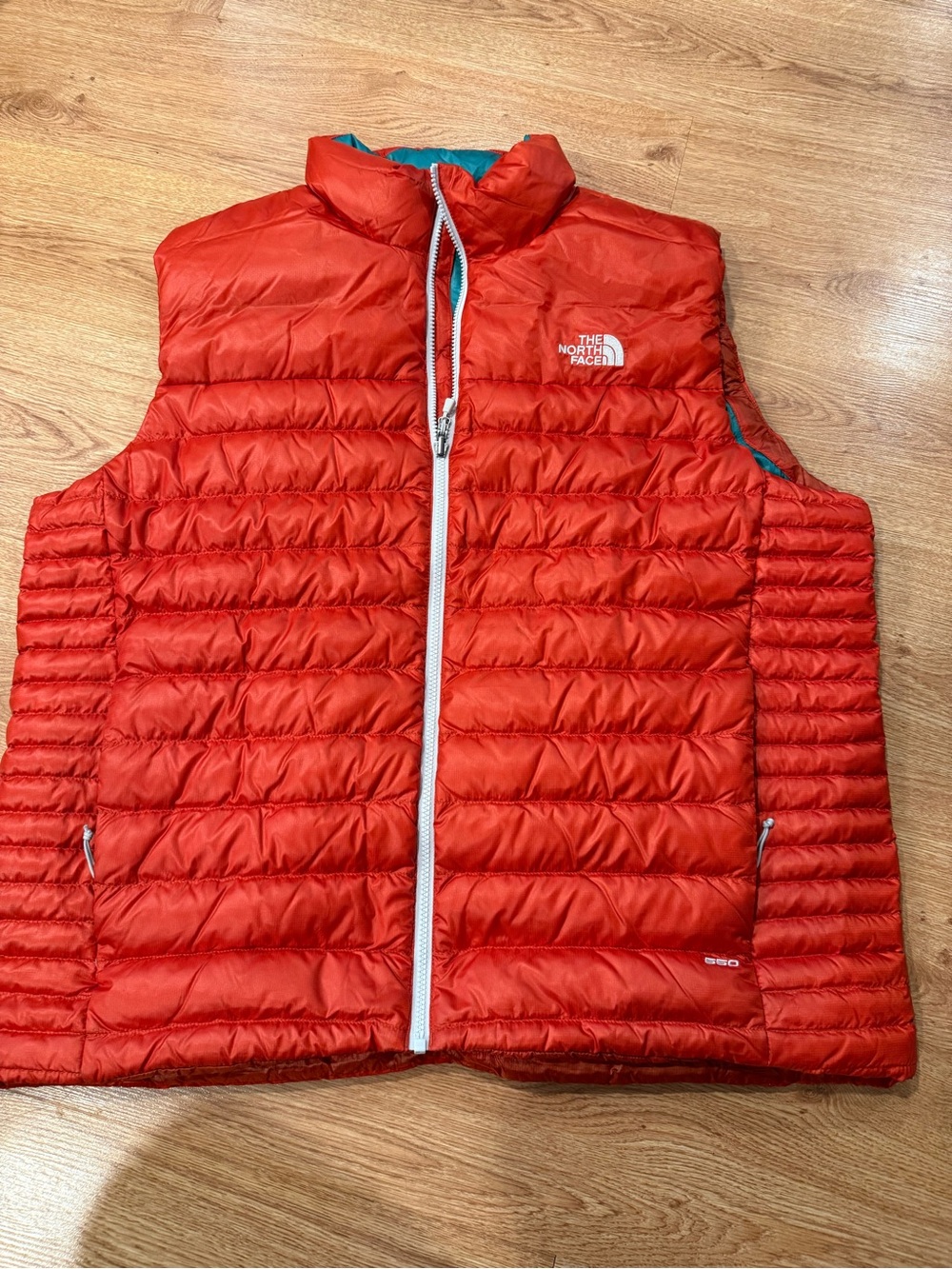 The North Face Men’s 2Xl Orange Quilted Down 550 Vest